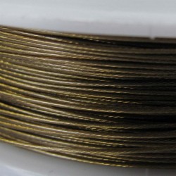 Staaldraad met nylon coating, rol 10 m, kleur goud