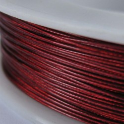 Staaldraad met nylon coating, rol 10 m, kleur rood